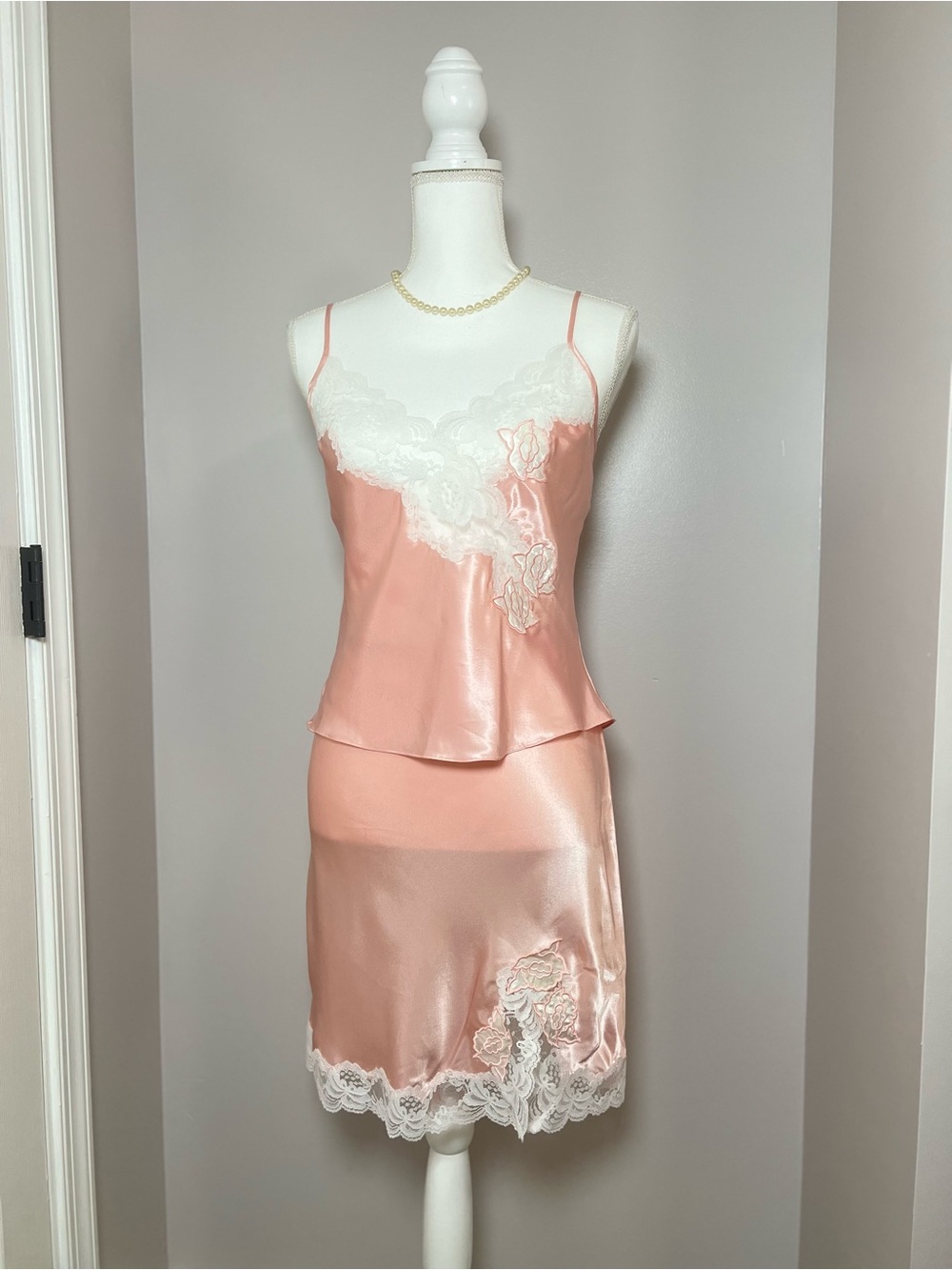 NWT Deadstock Y2K Victoria's Secret Satin Cami & Slip Skirt Set 💕